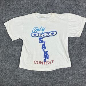 Oreo Stacking Contest T-Shirt Kids L White Graphic Tee Promo Event Vintage Rare